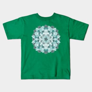 Crystals Succulents Mandala MINT GREEN Kids T-Shirt